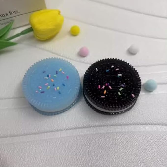 Oreo 2025 NEW PACK OF 2PCS BISCUIT STRESS RELIEF TOY - OREO TABA SQUISHY KIT FOR ANXIETY RELIEF - SQUEEZE SENSORY TOYS FOR ADULTS - PINCHING DECOMPRESSION SANDWICH SIMULATION FOR RELAXATION(BLACK AND BLUE) - Image 4